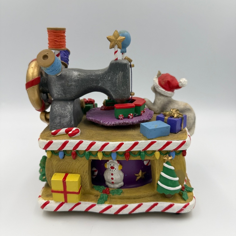 Sanrio Christmas Sewing Machine Music Box Cat Dog Holiday Decoration Collectible - Picture 7 of 11